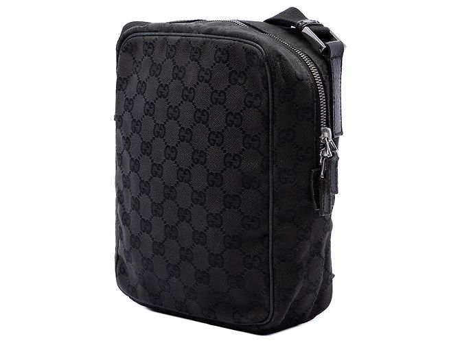 Borsa a tracolla Gucci in tela GG nera - vista 2