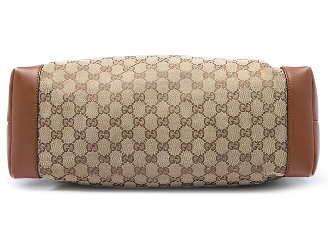 Tote Gucci in Canvas GG Beige con Web - vista 3