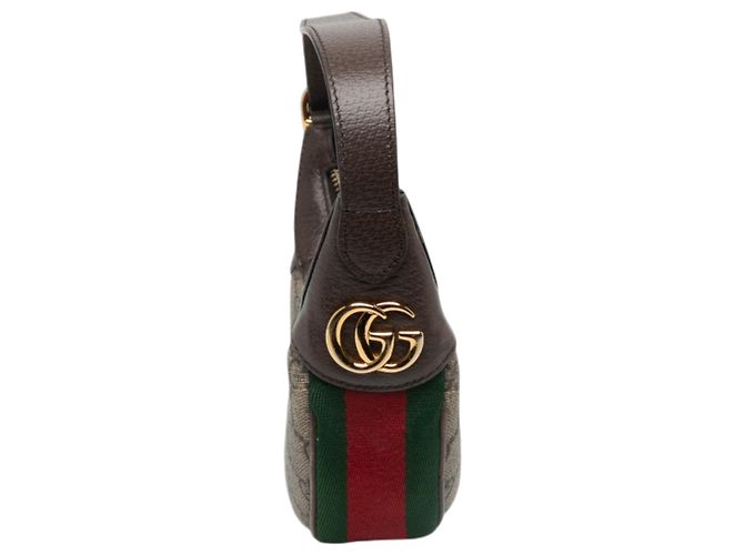 Borsa a tracolla Gucci Mini GG Supreme Web Ophidia Beige - vista 7