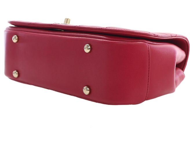 Chanel Red Small Quilted Lambskin Carry Chic Flap - Ansicht 15