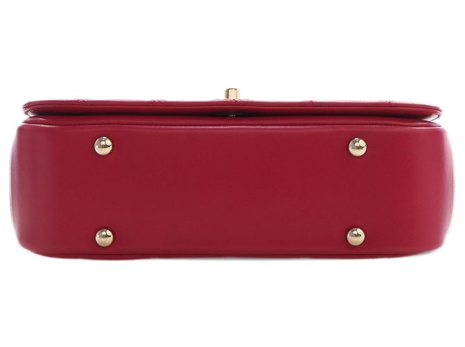Chanel Red Small Quilted Lambskin Carry Chic Flap - Ansicht 3