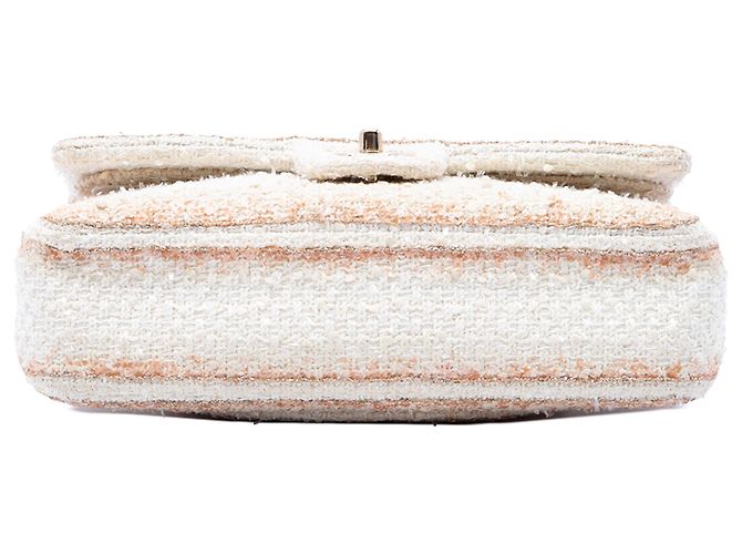 Chanel White Medium Classic Metallic Tweed Double Flap - Ansicht 3