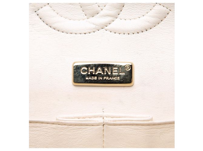 Chanel White Medium Classic Metallic Tweed Double Flap - Ansicht 5
