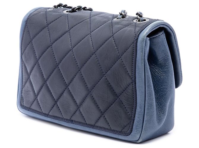 Chanel Mini Bicolor Lambskin Graphic Flap Nera - vista 2
