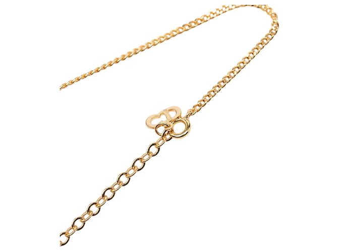 Collana Dior Gold con pendente rotondo logo placcato oro - vista 4