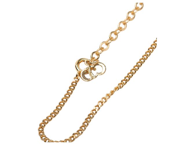 Collana Dior Gold con pendente rotondo logo placcato oro - vista 5