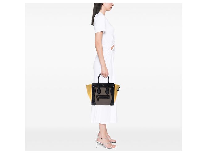 Céline Borsa Celine Micro Luggage in pelle Tricolor marrone - vista 6