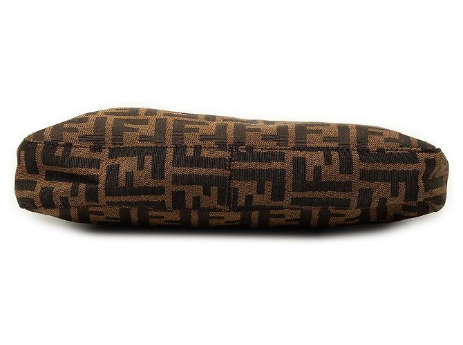 Borsa a tracolla Fendi in tela Zucca marrone - vista 3
