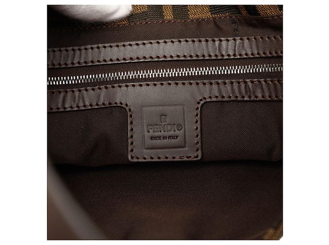 Borsa a tracolla Fendi in tela Zucca marrone - vista 5