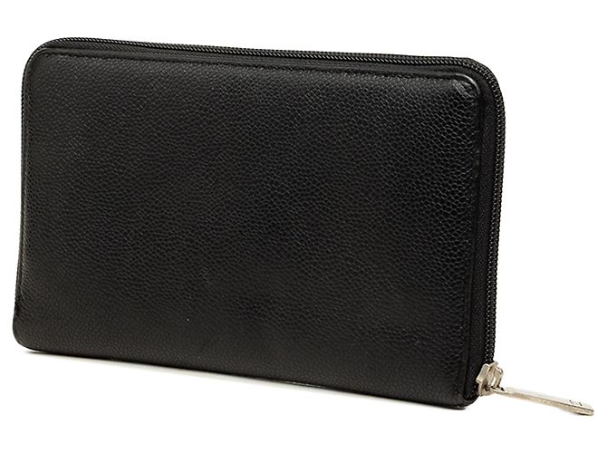 Carteira Organizadora Zip Around Chanel Black CC Caviar - vista 2
