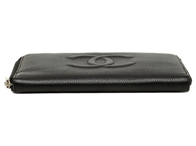 Carteira Organizadora Zip Around Chanel Black CC Caviar - vista 3