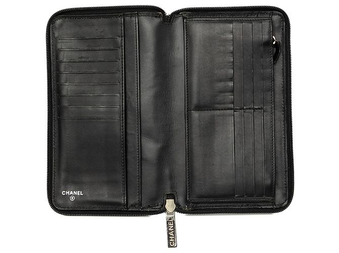 Carteira Organizadora Zip Around Chanel Black CC Caviar - vista 4