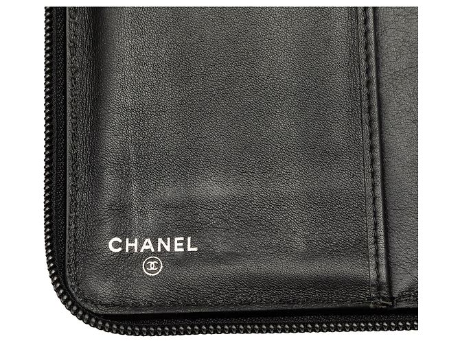 Carteira Organizadora Zip Around Chanel Black CC Caviar - vista 6
