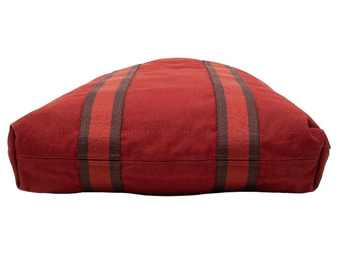 Hermès Fourre Tout Cabas de lona roja - vista 3