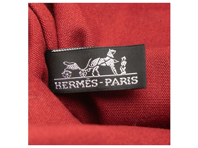 Hermès Fourre Tout Cabas de lona roja - vista 5