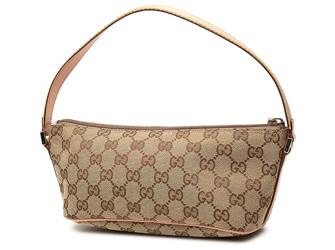 Gucci Beige GG Canvas Web Boat - vista 2