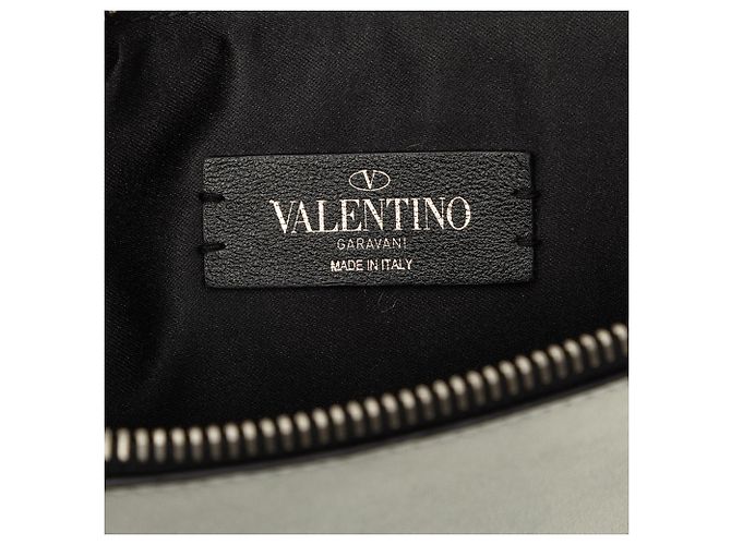 Clutch VLTN em couro metalizado prateado Valentino - vista 5