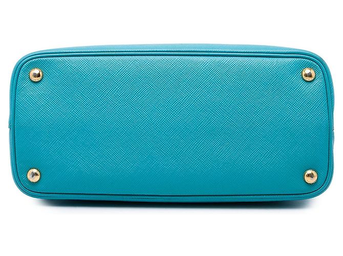Prada Blue Medium Saffiano Cuir Double Satchel - vista 3