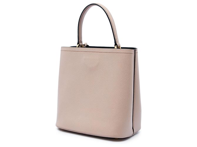 Borsa Satchel Prada Panier in Pelle Saffiano Marrone Dimensione Medium - vista 2