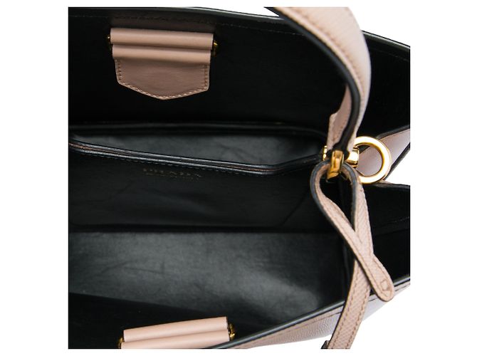 Borsa Satchel Prada Panier in Pelle Saffiano Marrone Dimensione Medium - vista 4