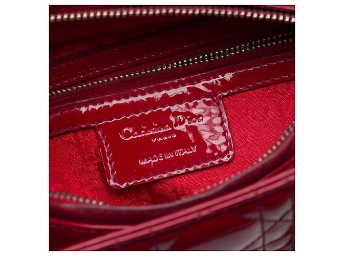 Dior Red Medium Patent Cannage Lady Dior - Ansicht 5