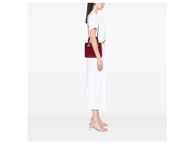 Dior Red Medium Patent Cannage Lady Dior - Ansicht 6