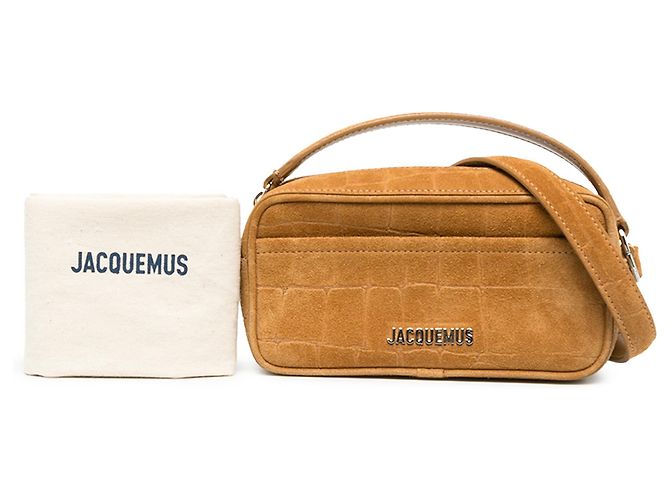 Jacquemus Le Baneto em camurça com relevo de crocodilo castanho - vista 6