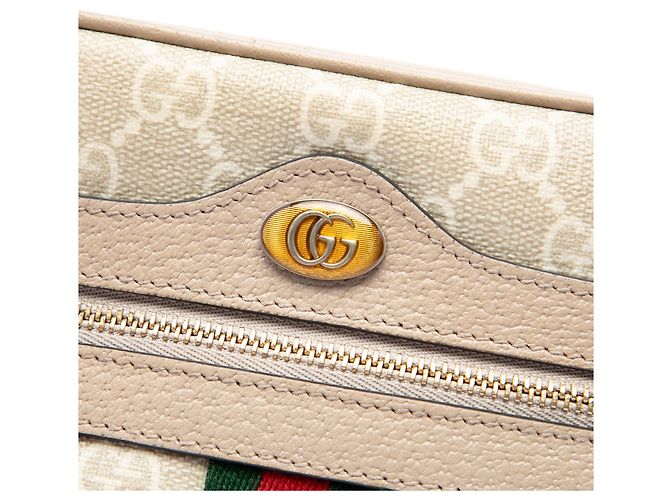 Gucci Mini Borsa a Tracolla Ophidia Web GG Supreme Beige - vista 5