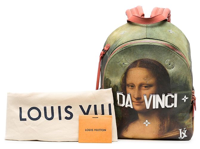 Zaino Louis Vuitton Brown Jeff Koons Masters Collection Da Vinci Palm Springs - vista 6