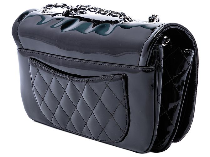 Chanel Black CC Patent Lipstick Ligne Flap - vista 2
