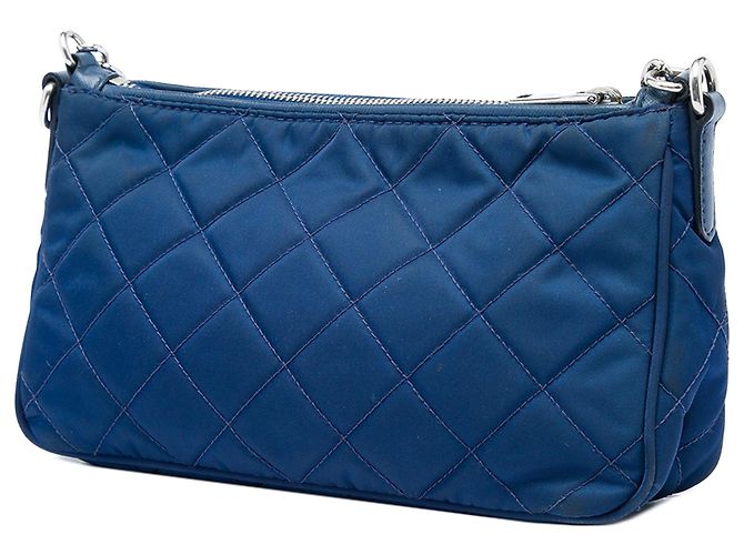 Bolsa Satchel Prada Blue Impuntu Tessuto - vista 2