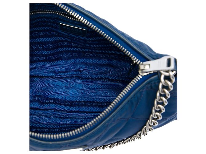 Bolsa Satchel Prada Blue Impuntu Tessuto - vista 4