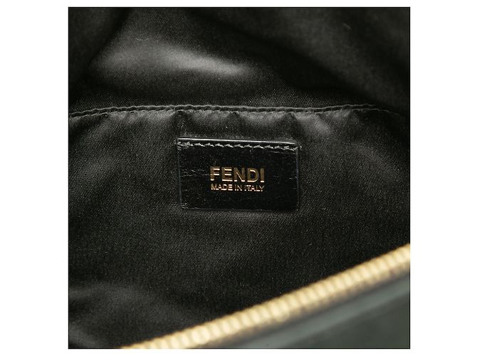 Fendi Borsa a Tracolla Forever Vitello Savana in Pelle di Vitello Metallizzata Nera - vista 5