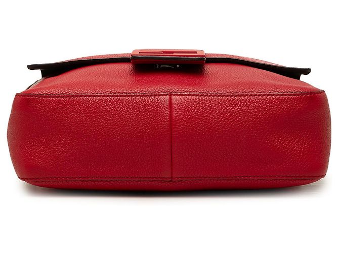Bolsa Messenger Baguette Fendi em couro vermelho tamanho Medium - vista 3