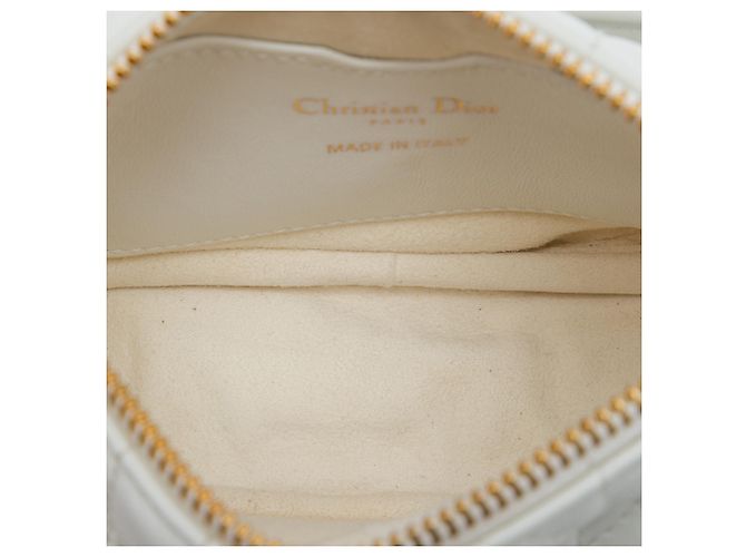 Borsa a tracolla Dior Vibe in micro pelle di agnello Cannage bianca - vista 4