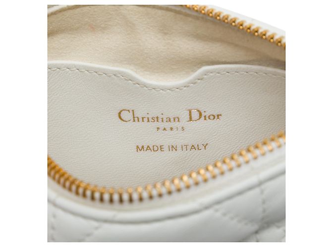 Borsa a tracolla Dior Vibe in micro pelle di agnello Cannage bianca - vista 5