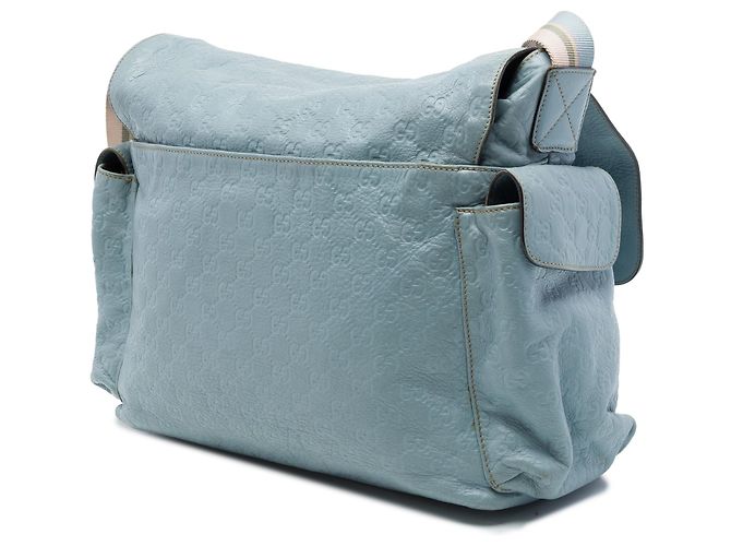 Gucci Blue Guccissima Web Wickeltasche mit Klappe - Ansicht 2
