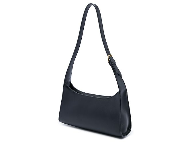 Céline Borsa a tracolla Celine Cuir Triomphe in pelle di vitello liscia nera - vista 2