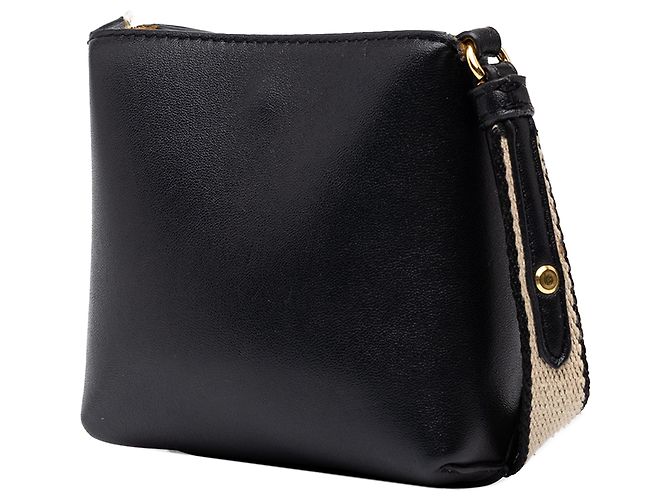 Stella Mc Cartney Stella McCartney Borsa a tracolla in micro ecopelle nera traforata con logo - vista 2