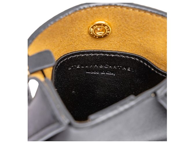 Stella Mc Cartney Stella McCartney Borsa a tracolla in micro ecopelle nera traforata con logo - vista 5