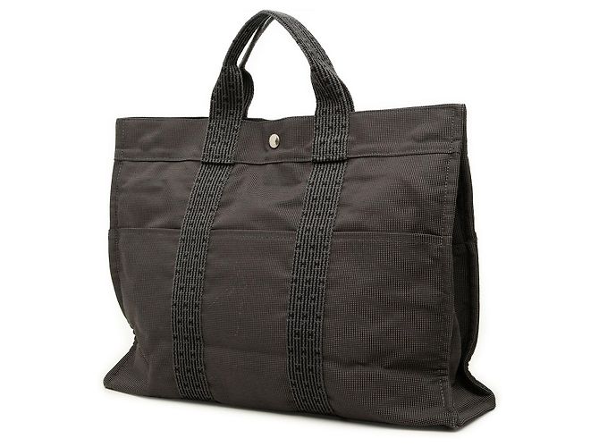 Hermès Gray Canvas Herline MM - vista 2