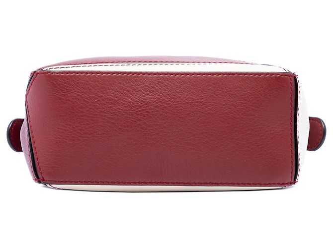 LOEWE Mini Puzzle Satchel aus bicolor Kalbsleder rot - Ansicht 3