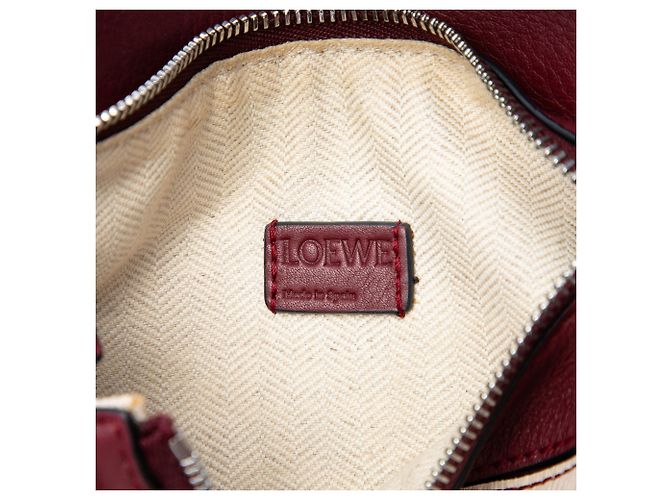 LOEWE Mini Puzzle Satchel aus bicolor Kalbsleder rot - Ansicht 5