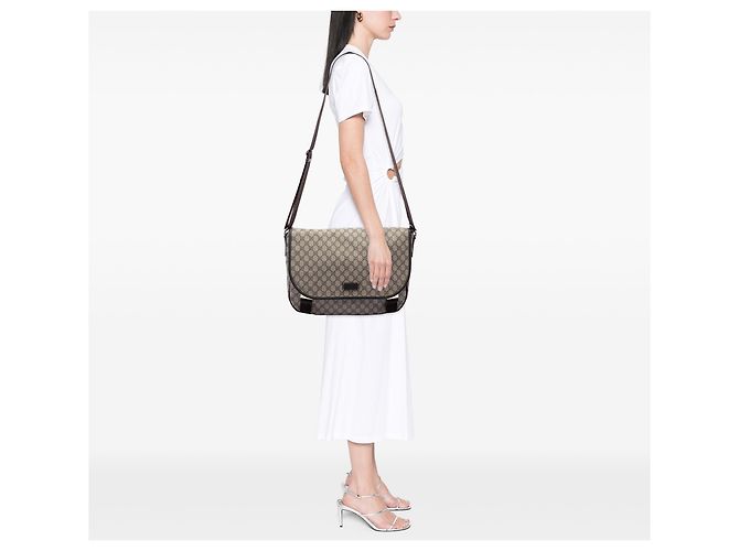 Borsa a tracolla Gucci Beige GG Supreme - vista 6