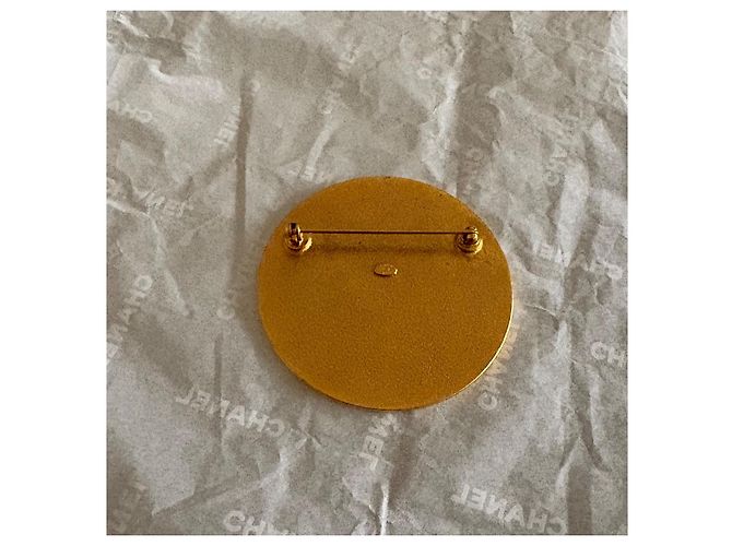 Spilla Circolare Chanel Oro Rosso Nero - vista 3