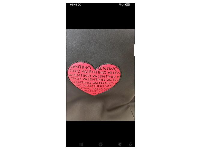 Valentino Zaino in pelle nera con logo cuore - vista 2
