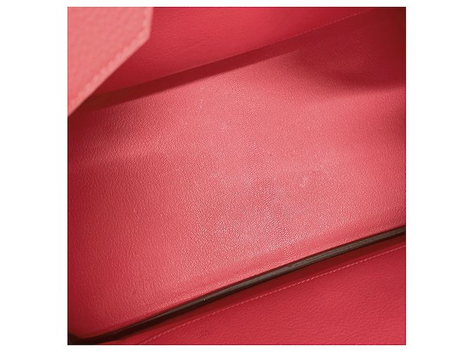 Hermès Borsa Hermes Birkin 35 Rose Lipstick in pelle Togo - vista 13