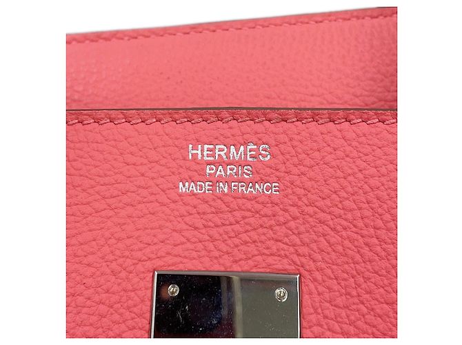 Hermès Borsa Hermes Birkin 35 Rose Lipstick in pelle Togo - vista 16