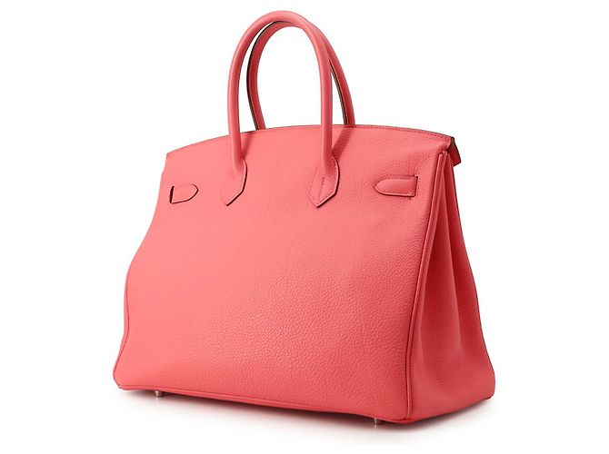 Hermès Borsa Hermes Birkin 35 Rose Lipstick in pelle Togo - vista 2