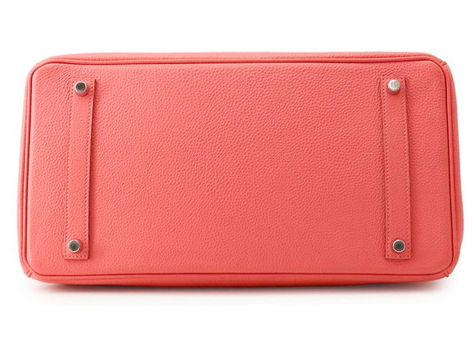 Hermès Borsa Hermes Birkin 35 Rose Lipstick in pelle Togo - vista 3